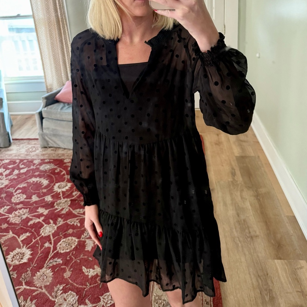 Black Polka Dot Formal Dress